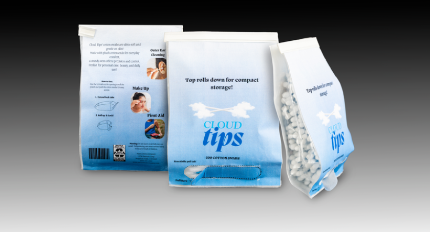 This innovative stand-up gusset pouch offers a lightweight, resealable alternative to traditional rigid cotton swab packaging. Designed for convenience and sustainability, it reduces plastic use while maintaining product protection and shelf appeal. The integrated zipper closure ensures freshness and easy access, while high-quality printable film enhances branding opportunities. Compatible with existing form-fill-seal manufacturing systems, this package supports efficient, large-scale production without costly equipment changes. By combining functionality, material reduction, and consumer convenience, this flexible packaging solution represents a modern, sustainable evolution in personal care packaging.